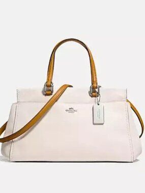 Euc Coach Fulton Chalk Leather Shoulder Bag Purse